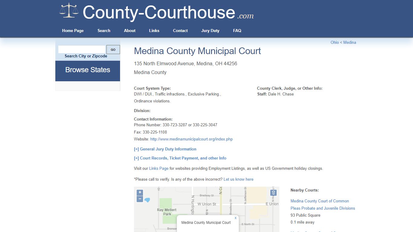 Medina County Municipal Court in Medina, OH - Court Information